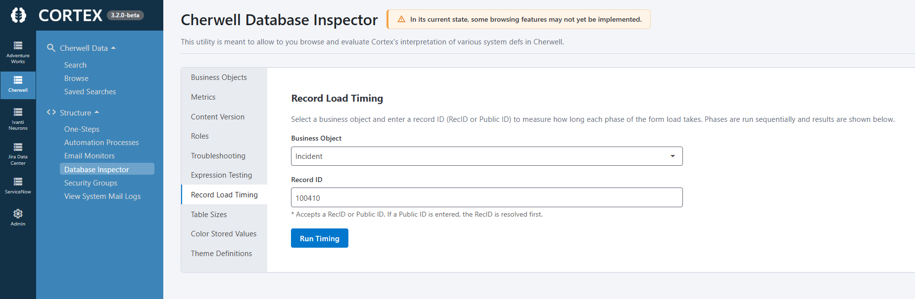 Record Load Timing summary results